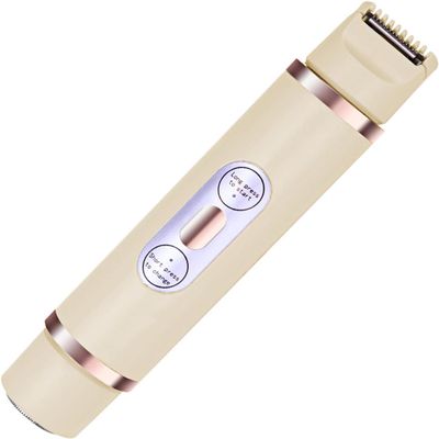 CNSIHO Favorabler Shaver, 2025 New Bikini Trimmer, 2-in-1 Cordless Eletctric Shaver for Women, IPX7 Waterproof Wet and Dry Body Trimmer Razor for Facial Face Lip Chin Underarm Legs (Beige)