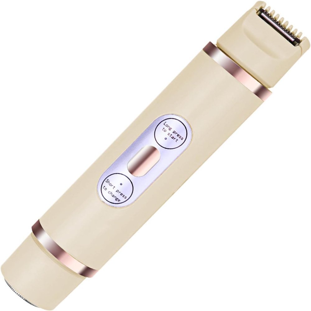 CNSIHO Favorabler Shaver, 2025 New Bikini Trimmer, 2-in-1 Cordless Eletctric Shaver for Women, IPX7 Waterproof Wet and Dry Body Trimmer Razor for Facial Face Lip Chin Underarm Legs (Beige)