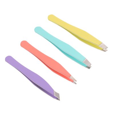 WRITWAA Mini Eyebrow Tweezers 4-Piece Set Stainless Steel Hair Clamps for Women Precision Brow Tools for Eyebrow Shaping and Grooming