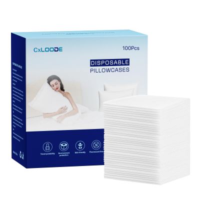 100 PCS Disposable Pillow Case Covers, Disposable Pillowcases Bulk Pillowcase for SPA, Single-Use for Medical Hospital Travel, Disposable Pillow Cover Standard Size, 21x33 Inches