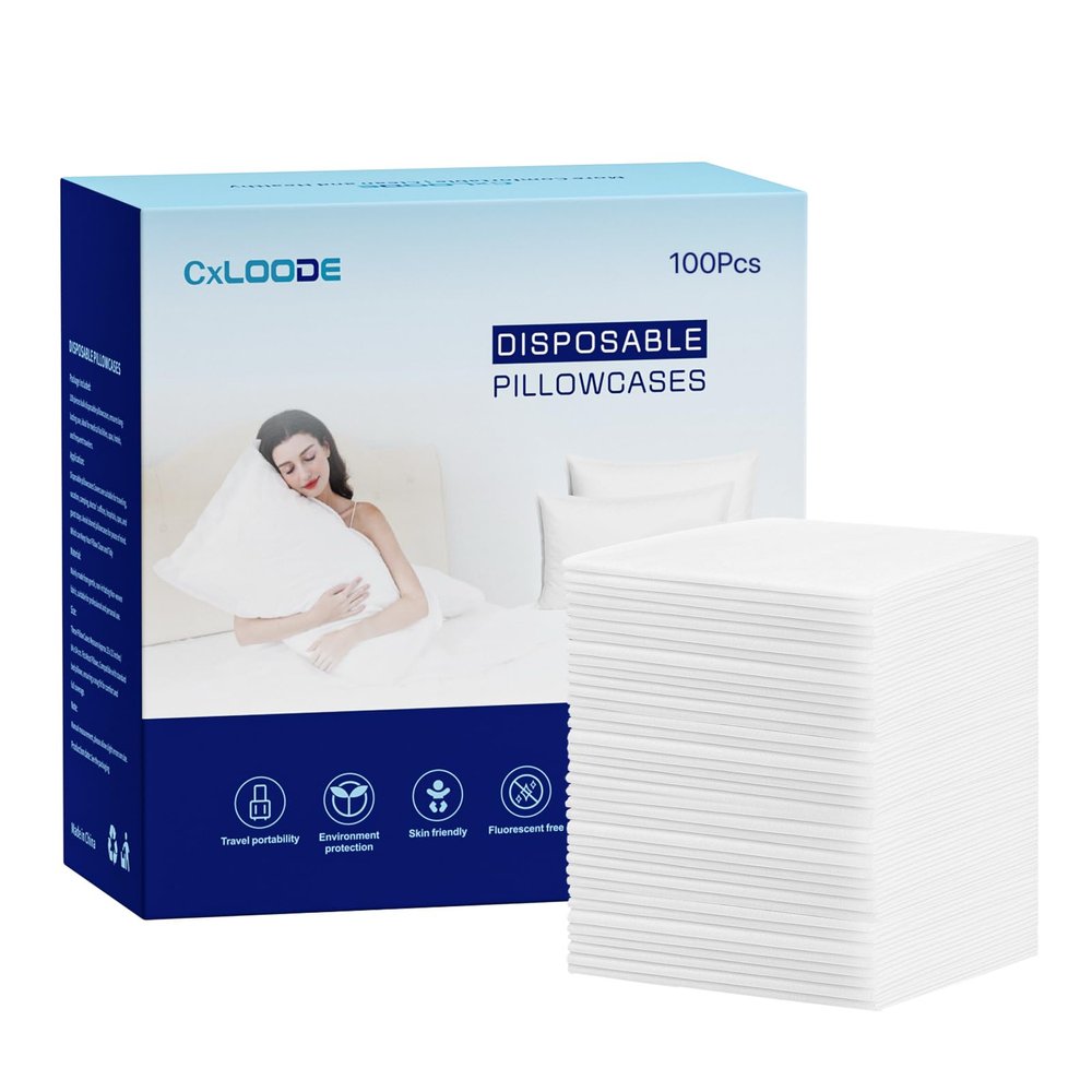 100 PCS Disposable Pillow Case Covers, Disposable Pillowcases Bulk Pillowcase for SPA, Single-Use for Medical Hospital Travel, Disposable Pillow Cover Standard Size, 21x33 Inches