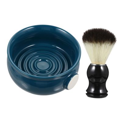 FRCOLOR 2pcs Men's Shaving Kit Shaving Brush Ceramic Bowl Gentle Shave Experience Comfortable Handle Travel-friendly