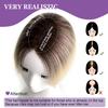 10" Clip in Bangs Hand-tied Base, 360 Clip In Hair Topper No Bangs Upgrade Handmade Hair Extensions (Light Brown) view 4