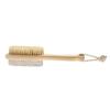 Baluue Natural Remover with Bristle Brush Pumice Stone Exfoliating Foot Scrubber for Smooth Skin Wood Handle Tool for Massage view 1