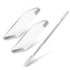 Beaupretty Glass Nail Art Palette Set 2 Pieces Stainless Steel Cuticle Pusher Tool Mixing Toning Boards for Nail Art Display for Professional and Home Use view 1