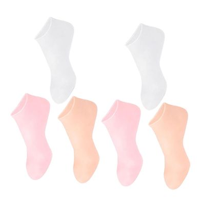 Beaupretty 1 Pair Silicone Moisturizing Socks for Dry Cracked Feet Reusable Spa Foot Mask with Heel Crack Prevention Skin