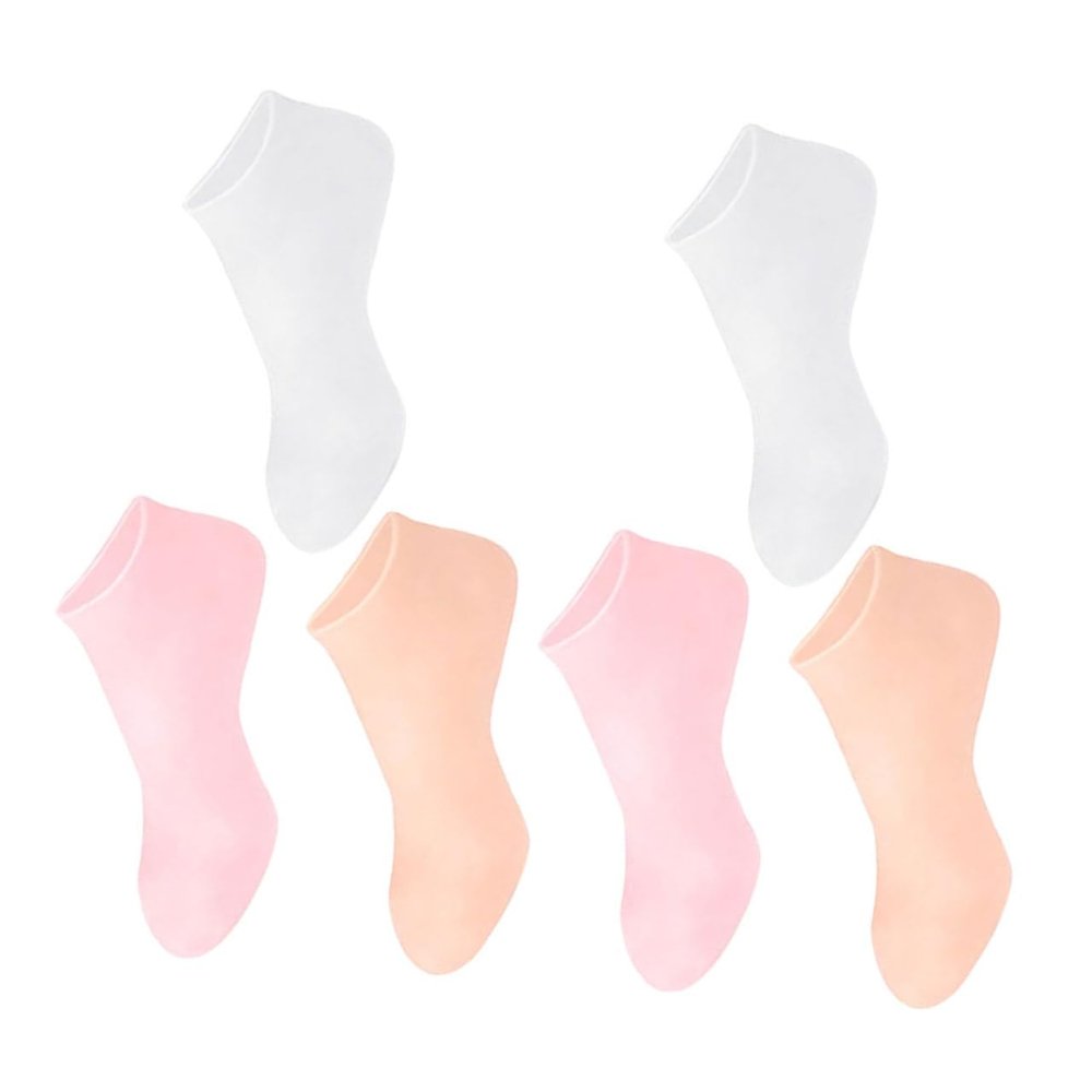 Beaupretty 1 Pair Silicone Moisturizing Socks for Dry Cracked Feet Reusable Spa Foot Mask with Heel Crack Prevention Skin