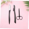 Healvian Stainless Steel Folding Eyebrow Razor Set Comb Scissors Tweezers for Women Travel Beauty Kit view 4