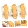 Baluue 3pcs Nail Brush for Cleaning Fingernails Two Sided Boar Bristle Brush Wooden for Nails view 3