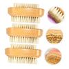 Baluue 3pcs Nail Brush for Cleaning Fingernails Two Sided Boar Bristle Brush Wooden for Nails view 4