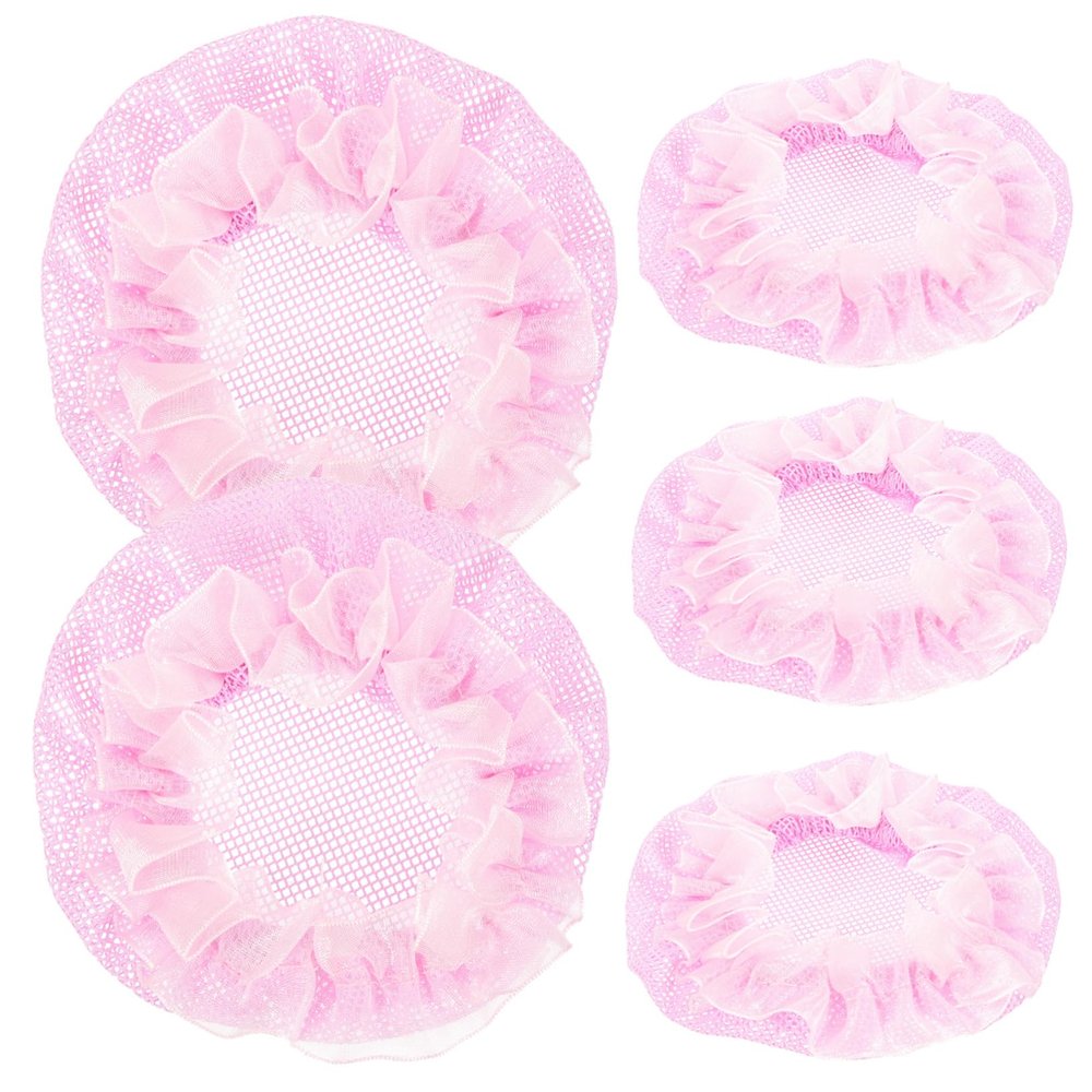 Beatifufu 5Pcs Pink Invisible Bun Hair Nets Set for Women Breathable Reusable Hair Accessories for Ballet Dance Skating Gymnastics and Everyday Styling