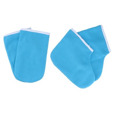 Baluue Paraffin Therapy Gloves and Booties Set 1 Pair Each Soft Cotton Fabric Moisturizing Wax Treatment for Hands and Feet