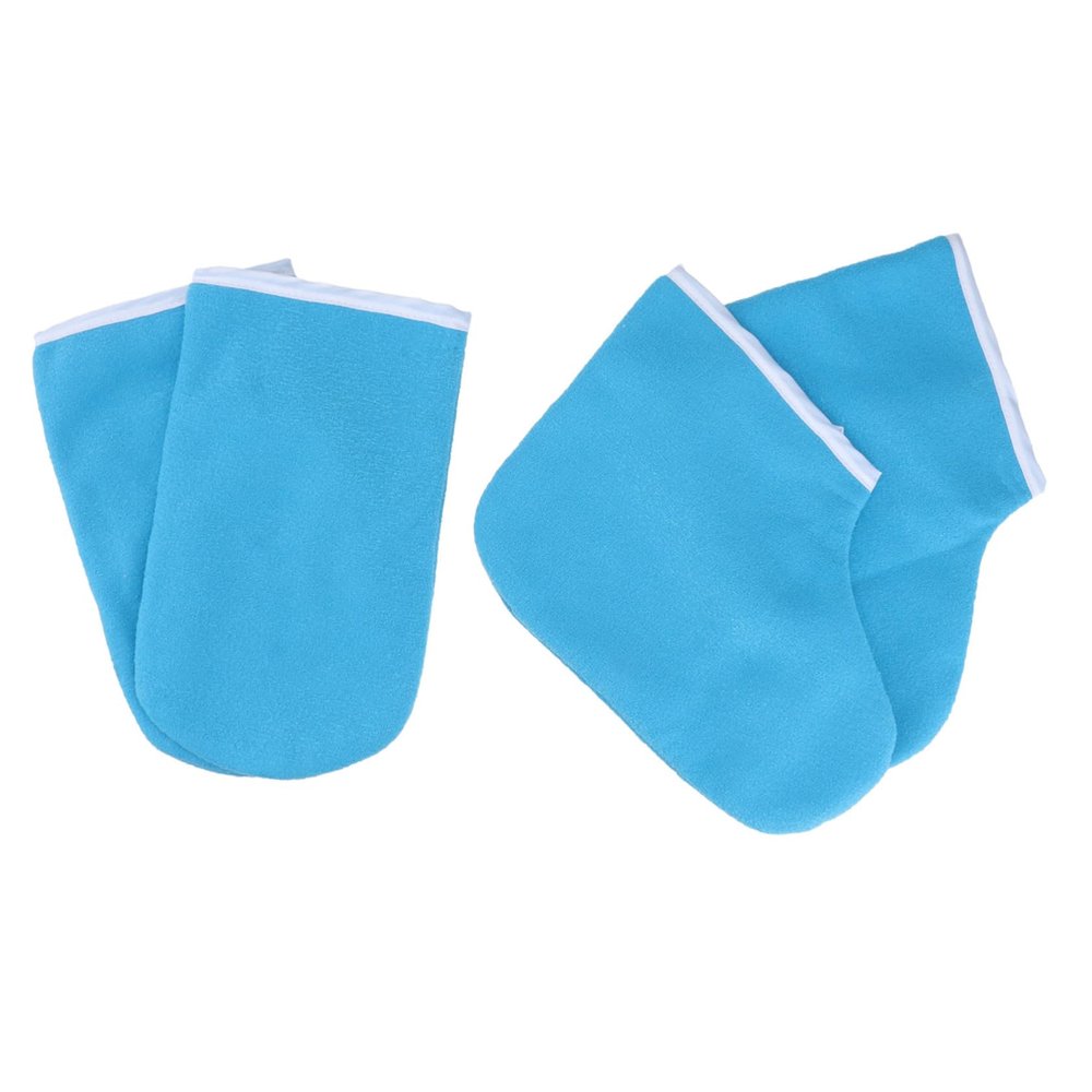 Baluue Paraffin Therapy Gloves and Booties Set 1 Pair Each Soft Cotton Fabric Moisturizing Wax Treatment for Hands and Feet