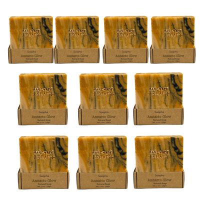 Annatto Glow Handmade Natural Soap Bar with Organic Oils & Mica | Antioxidant-Rich, Vegan, All Natural, Gently Exfoliating | Golden Botanical Skincare | 4 oz (10)