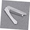 GALPADA Men's Stainless Steel Beard Shaper Comb Hair Comb Mustache Brush Beard Brush Static Folding Tool for Home Barber Salon view 4