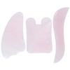 ARTSEWPLY 3pcs Natural Rose Quartz Gua Sha Tool Face Massager Body Scraper for Home Travel view 1