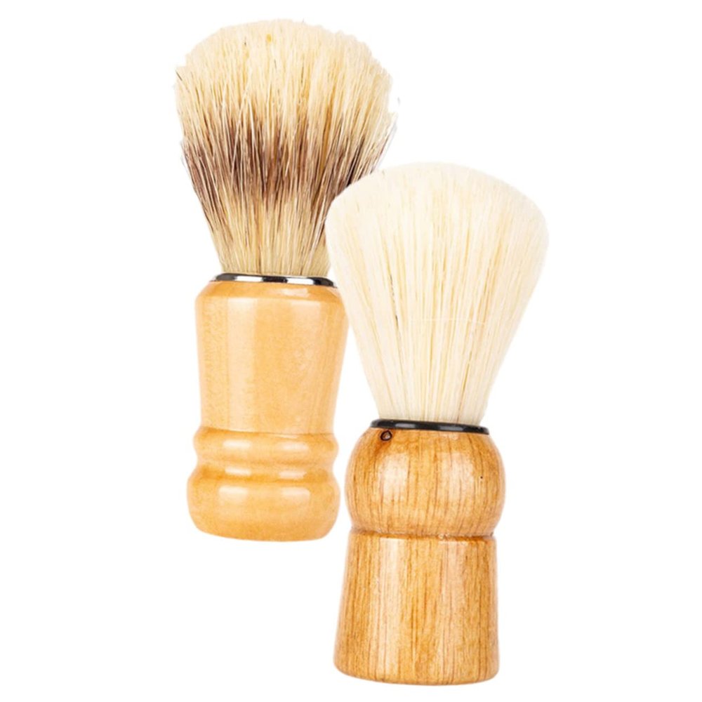 MAJORMENCH 2pcs Handle Shaving Brush for Men Beard Brush for Styling for Home and Travel Use and Boyfriends