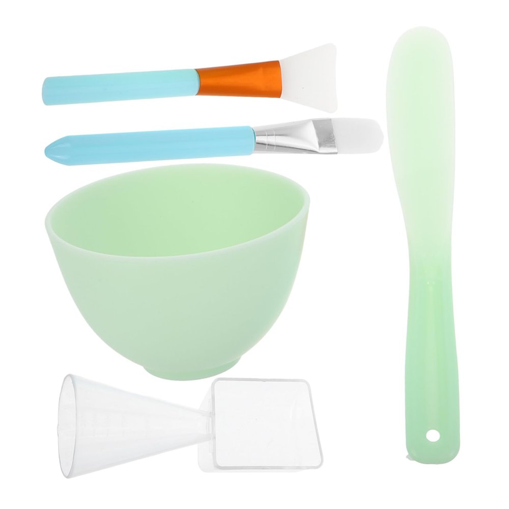 BATHVEVE 1set Skincare Bowl and Brush Kit Silicone Facial Mask Mixing Tool with Spatula for Easy Application and Cleaning Comprehensive Mud Masks and Facials