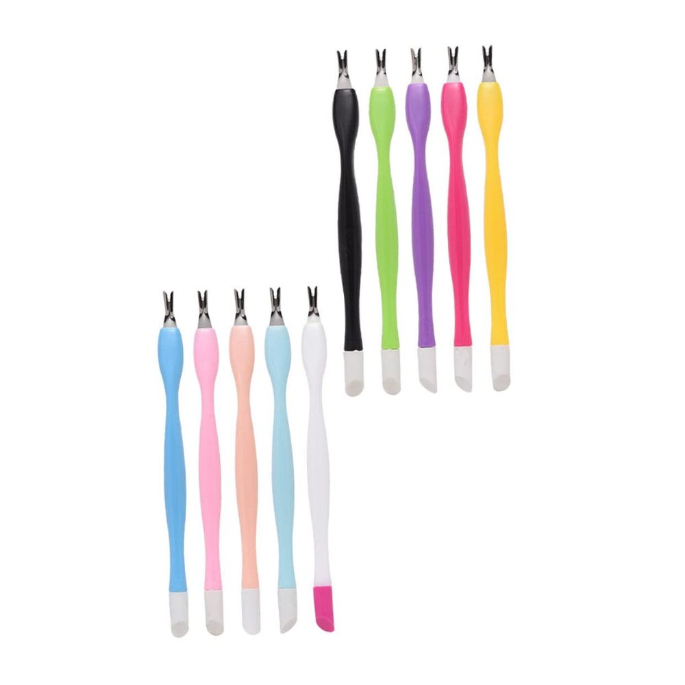 EXQUIMEUBLE 15pcs Manicure Tools Nail Care Kit Cuticle Pusher Dead Skin Scissors Nail Clippers for Home Use Random Color
