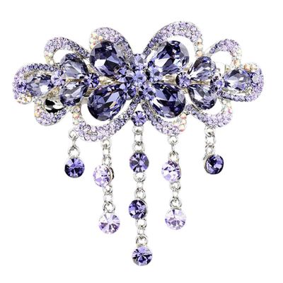 DECORNIJIA Delicate Rhinestone Hair Clip for Women Stylish Automatic Barrette Accessory for Hair Versatile for Various Styles for Daily Wear and Special Occasions
