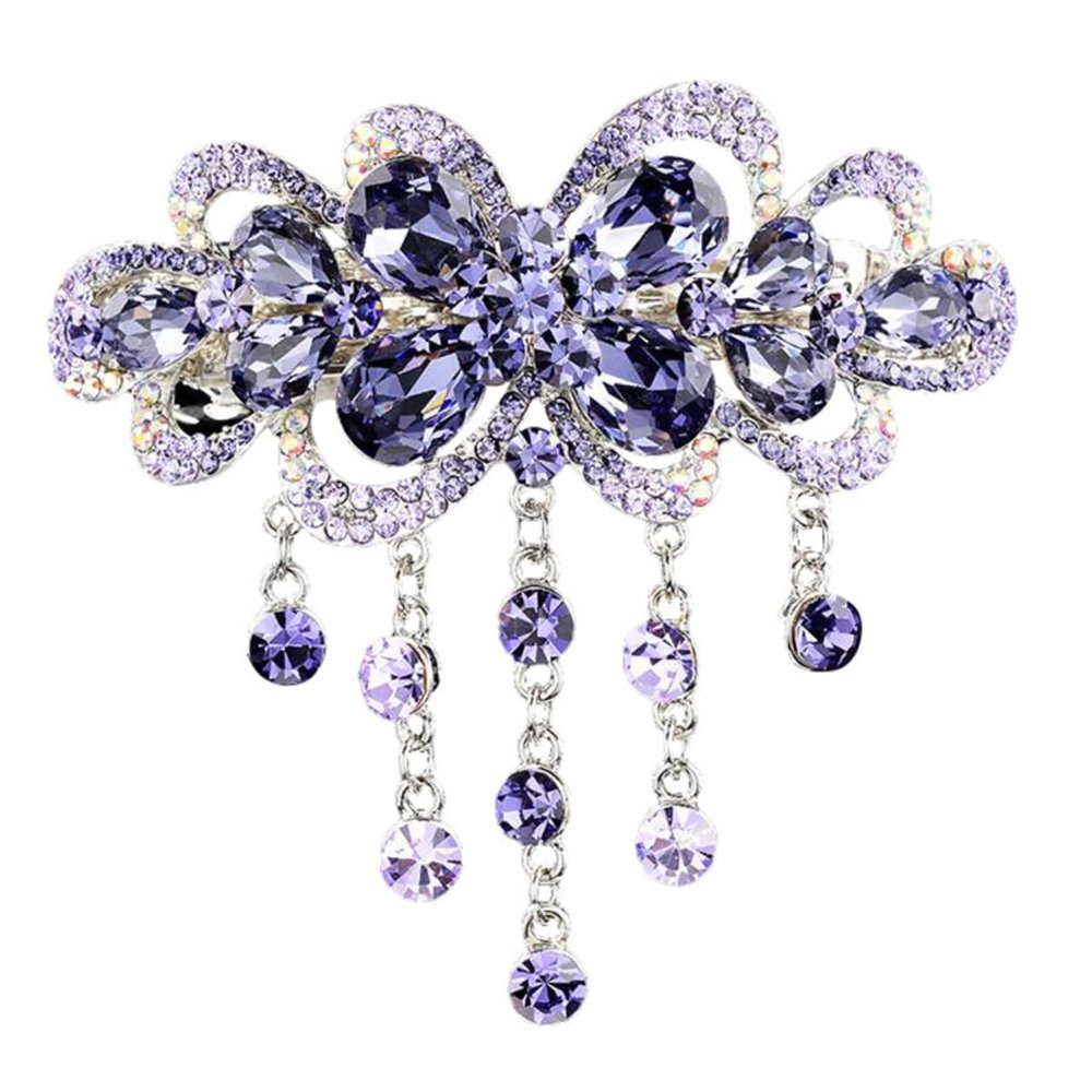 DECORNIJIA Delicate Rhinestone Hair Clip for Women Stylish Automatic Barrette Accessory for Hair Versatile for Various Styles for Daily Wear and Special Occasions