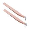 BIUDECO 2Pcs Stainless Steel Eyelash Extension Tweezers Curved Tip Precision Grooming Tools for Application for Professional and Home Use view 1