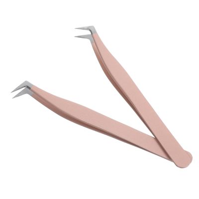 Beaupretty 2pcs Precision Curved Stainless Steel Eyelash Extension Tweezers Grafting Forceps for Professional and Home Use for Accurate Lash Placement and Facial Hair Removal