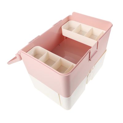 Beaupretty Nail Supply Organizer Manicure Tool Box Nail Dryer Portable Makeup Train Case for Travel