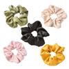 ELAYARD 5pcs Solid Color Hair Ties Stretch Cloth Ponytail Holders for Women Girls Seamless Design Yellow Green Khaki for Everyday Style and Updos view 1