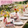 Sanwuta 12 Pcs Wildflower Makeup Bags Clear Cute Flower Gift Bag Portable Cosmetic Pencil Pouch with Zipper Small Floral Toiletry Organizer Wedding Party Favors for Women Travel Birthday Party Decor view 3