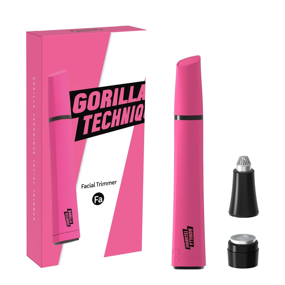 Gorilla Technique Eyebrow & Facial Trimmer for Women, Painless 2 in 1 Eyebrow Razor & Facial Hair Remover for Upper Lip, Chin & Peach Fuzz for Smooth Skin, K-Beauty Inspired Korean Skin Care