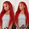 Red Curly Bundles Fire Red Human Hair Bundles 20 20 20 Inch Same Length Unprocessed Virgin Burgundy Kinky Curly Bundle Hair Weave view 2