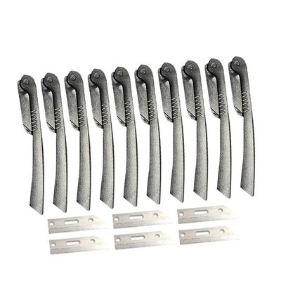 EPIGEIST Stainless Steel Foldable Eyebrow Razor Set 10pcs Portable Eyebrow Trimmer Kit for Precise Shaping and Grooming with Scissors for Makeup Enthusiasts