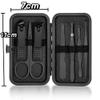 7/18 Pieces Black Nail Clipper Set Professional Stainless Steel Manicure Scissors Set with Travel Case,7PCS view 2