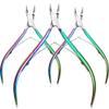3 Pcs/Set Toenail Fingernail Cuticle Nippper Professional Nail Clipper Manicure Cutter Scissoris Stainless Steel Trimmer Tools,Rianbow,C view 1