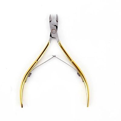 1Pc Stainless Steel Nail Cuticle Scissors Nipper Clipper Manicure Pedicure Tools Golden Handle Scissor Art Too,Gold