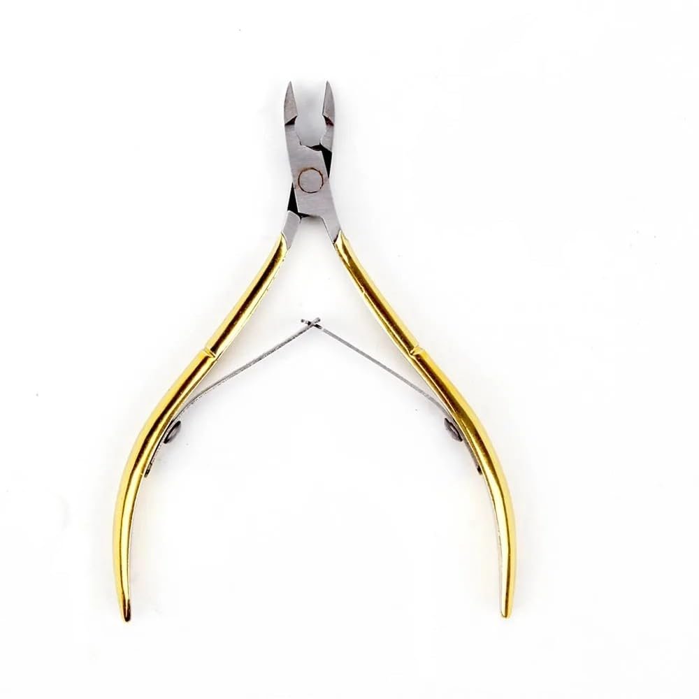 1Pc Stainless Steel Nail Cuticle Scissors Nipper Clipper Manicure Pedicure Tools Golden Handle Scissor Art Too,Gold