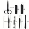 8 pcs Stainless Steel Nail Cutter and Pedicure Scissors Set - Portable Manicure and Pedicure Tool Set,Black 8 in 1 view 3