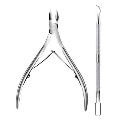 3pcs/Set Stainless Steel Nail Art Cutter Scissor 2 Ways Cuticle Clipper Pusher Remover Kit Manicure Pedicure Tools,C503,2pcs