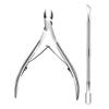 3pcs/Set Stainless Steel Nail Art Cutter Scissor 2 Ways Cuticle Clipper Pusher Remover Kit Manicure Pedicure Tools,C503,2pcs view 1