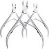 3 Pcs/Set Toenail Fingernail Cuticle Nippper Professional Nail Clipper Manicure Cutter Scissoris Stainless Steel Trimmer Tools,Sliver,C view 1