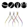 3Pcs/Set Nail Tools Pushers Romover Rose Gold Cuticle Nippers Scissors Stainless Steel Nail Art Manicure Accessory,Sliver view 4