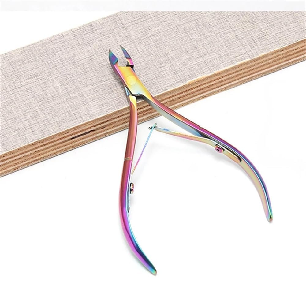 3Pcs/Set Nail Tools Pushers Romover Rose Gold Cuticle Nippers Scissors Stainless Steel Nail Art Manicure Accessory,Colorful