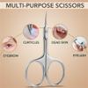 4Pcs/Set Nail Nippers Scissors Cuticle Trimmer Extremely Cuticle Pusher Stainless Steel Pedicure Manicure Fingernail Tools,Dark Khaki view 3