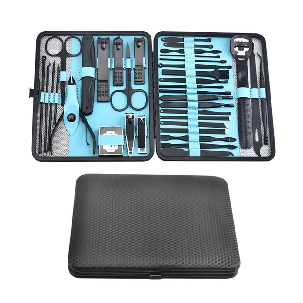 10/20/36 Pcs Manicure Set Nail Clippers Kit Pedicure Care Tools Stainless Steel Women Grooming Kit for Travel,Blue 36 Pcs Set