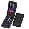 6 in 1 Purple-Blue Gradient Manicure Grooming Kit Set, Nail Tools with Black Travel Case,Zipper Bag Nail Scissors,Travel Manicur,Blue,red 6 in 1 view 1