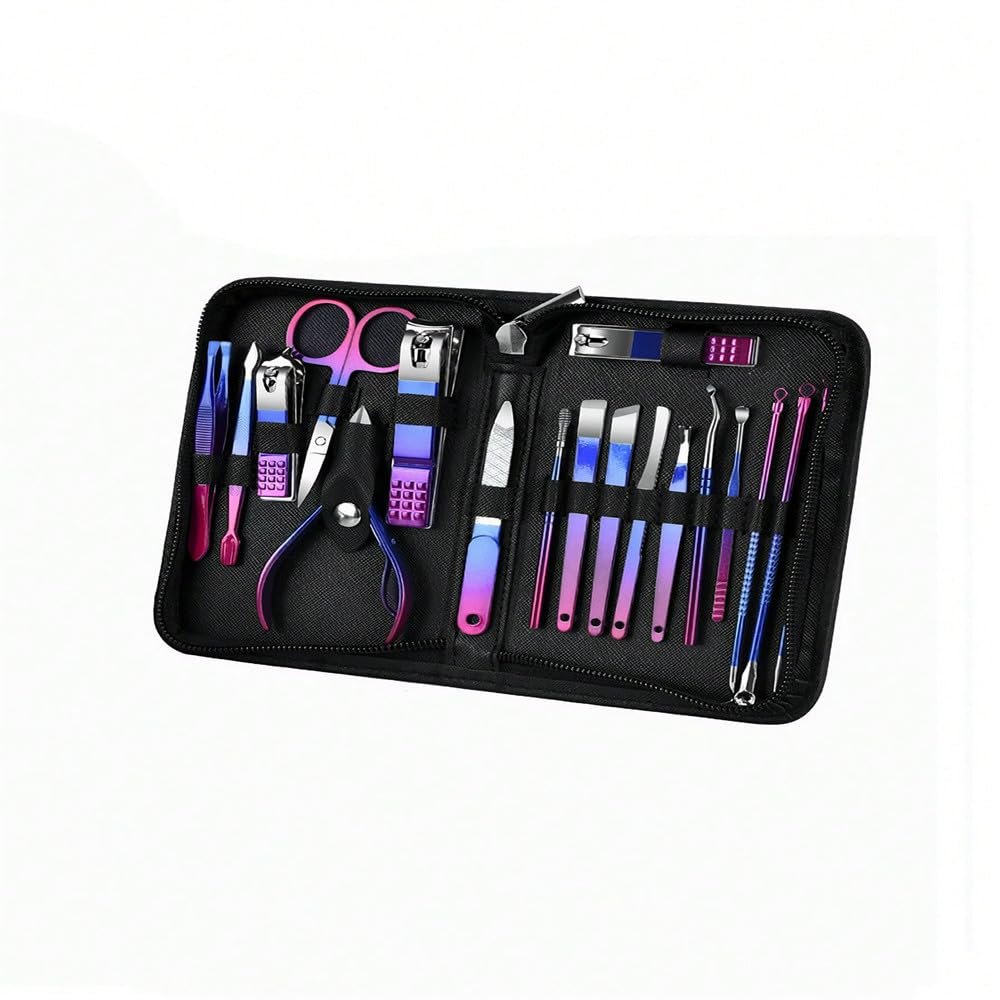 9/18 /30pcs Gradient Color Nail Clippers Manicure and Pedicure Tool Set - Includes Cuticle Nippers and Cutter Kit - Portable GRO,18,Piece Set