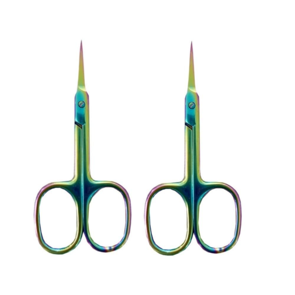 1-8pc Manicure Scissors Cuticle Regrowth Cut Curved Tip Nail Cut Grooming Professional Stainless Steel Remover,Colorful 2pc