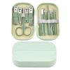 14 Piece Manicure & Pedicure Set Pink and Blue Stainless Steel Nail Scissors, Clippers, Ear Digging Spoon for Men & Women,SET110,Green view 1