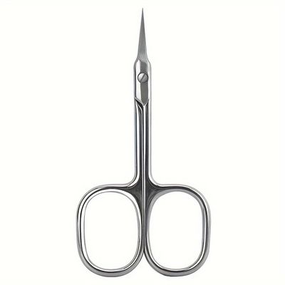 Nail Clippers Trimmer Manicure Tools Eyebrow Tools Remover Stainless Steel Curved Tip Thin Blade Cuticle Scissors,Shiny